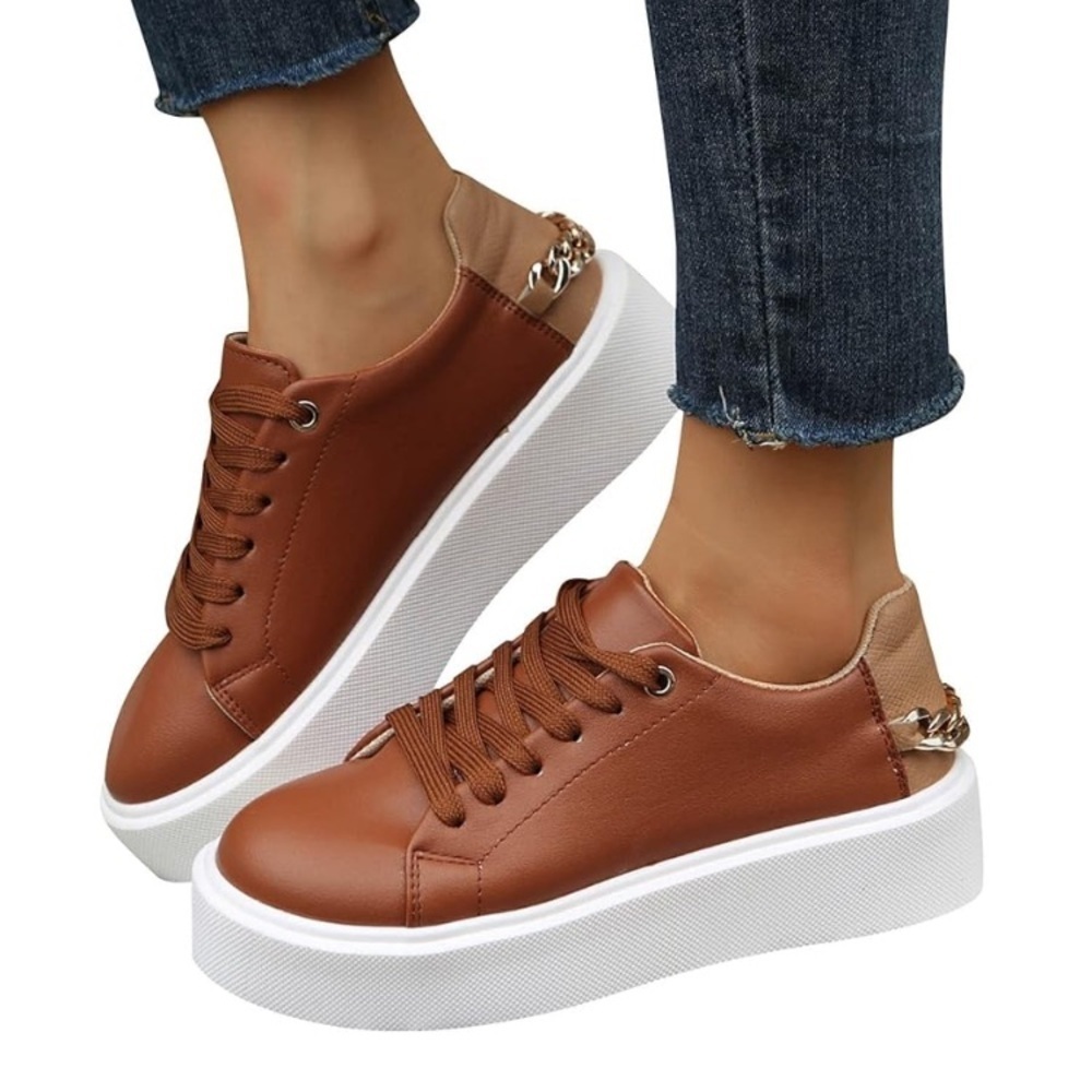 Women's Low-Top Sneakers Fashion Casual Platform Wedge Chunky Bottom 🆕 NWOT